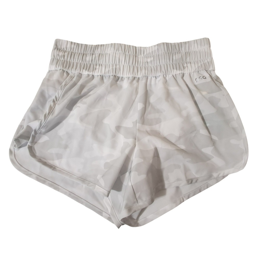 DSG Womens High Rise Stride Short XXS White Camo‎ Built-in Brief 3in Inseam